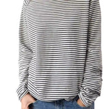 2025 New Casual Women's Loose Collar With Shoulder Long Sleeve Top Striped Prints Of Shawl 68HZ