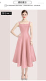 French Hepburnian Niche Temperament Retro Sling With Large Hem Pendulum Sling Dress Fluffy Dress Dress 68HZ