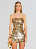 High-End Women's New Sexy Smear Squin Dress High-End Temperament Ass Dress Evening Dress Women 68HZ
