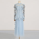 Temperament Famous Wind Two Sets 2025 Summer New Heavy Industry Embroidery Top Long Mesh Dress Dress Suit Woman 68HZ