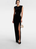 Sleeveless Temperament Sleeveless Sex Hollow Banquet Bag Ass Evening Dress Tight Bridesmaid Dress 68HZ