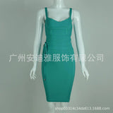 Women's Bandage Dress New Multi-Color V-Neck Sling Fashion Belt Tight Bandage Skirt 68HZ