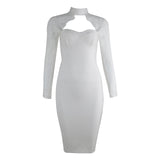 Autumn And Winter Fashion Sexy Hanging Neck Twisps Dress Wish Burst Banquet Bandage Dress 68HZ