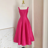 French Hepburnian Niche Temperament Retro Sling Under Hem Pendulum Sling Dress Skirt Dress Tide 68HZ