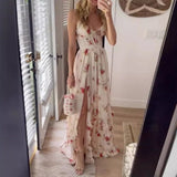 New Thoracic-Print Lining Dress Seaside Holiday Dress 68HZ