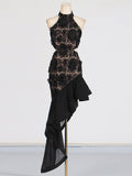 French Banquet Dress Dress 2025 Spring New Famous Embroidered Lotus Leaves Side Of The Body-Cuffed Dress Woman Trendy 68HZ