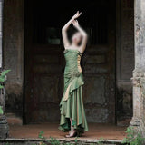 Evening Dress New French Masquein Green Sling Dress Female Summer At-Aug Princess Birthday Dress 68HZ