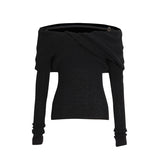 Sexy Knitwear Women's Clothing 2025 Spring New High-End Feeling Shoulder Repair Wearing Sweater Winter 68HZ