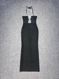 Export Heavy Industry Diamond Bra Dress Light Luxury Party Banquet Hanging Neck Thin Banded Evening Dress 68HZ