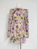 Autumn 2025 New Fashion French Heavy Industry Three-Dimensional Flower Embroidery Long Sleeves Short Temperament Dress Woman 68HZ