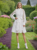 French Court Style Dress 2025 Spring New Embroidery Lace Niche Design Feeling Waist Thin Dress Woman 68HZ