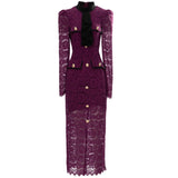 Collider Collisive Color Collisive Sexy Open Fork High Lace Dress Dress Dress Spring And Summer Women's New 2025 68HZ