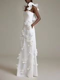 High-Level Sense Splicing Flowers In Spring 2025 New White Slimming-Skinny Back Dress Female Trend 68HZ