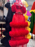2024 Sexy Dew Back Three-Dimensional Lotus Side Perspective Pink Dress Dress Summer Women's New 68HZ