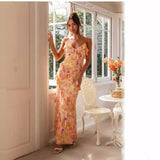 2024 Summer New Women's Clothing Laminated V-Neck Lotus Leaf-Side Dress 68HZ