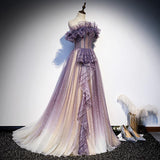 Purple Evening Dress 2025 New Summer Women's Elegance Elegance Long Chorus Performance Dress 68HZ