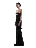 Thai Wind Tradiated Lace Hollow Waist Dress Design Small Fishtail Dress Seaside Holiday Dress Woman 68HZ