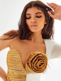Autumn And Winter New Sleeves Hot Dress Three-Dimensional Flower Bag Tight-Up Fashion Dinner Dress Dress 68HZ