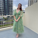 Breast-Wearing Women Green High-End Adult Birthday Host Sexy Family Bridesmaids 68HZ