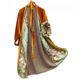 Wish Large-Size Korean Velvet Belt Color Clove Digital Flower Dress Dress Pyjamas 68HZ