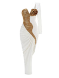 Autumn And Winter New Sleeves Hot Dress Three-Dimensional Flower Bag Tight-Up Fashion Dinner Dress Dress 68HZ