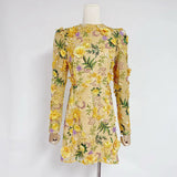 Autumn 2025 New Fashion French Heavy Industry Three-Dimensional Flower Embroidery Long Sleeves Short Temperament Dress Woman 68HZ