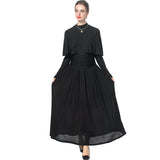 Cloak Sleeves Folded Waist Wine Red Elastic Knitted Princess Style Dress Station Spring And Summer Women New 2025 68HZ