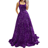 2025 Prom Dress Long A-Shaped With Pocket Formal Evening Dress Side Open Flash Party Dress 68HZ