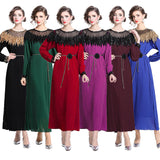 Women's Clothing 2024 New Heavy Industry Nail Polish Shiny Dress Temperament Lantern Sleeve Pressure Laminated Long Dress 68HZ
