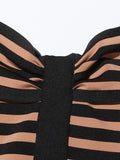 Sexy Famous 2025 Spring New Shoulder Striped Braided Bandage Bagged Dress Female Trend 68HZ
