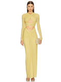 Spring New Women's Temperament Sexy Long-Sleeved T Ruth-Envested Dress Dress 68HZ