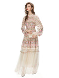 High-End Women's Dress 2024 Early Spring New Heavy Industry Embroidery Flower Bow Yarn Dress 68HZ