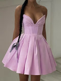 Spice Girls Wearing Women's Sexy Breast-Wearing French Dress Body-Exected Fish Bone Small Skirt Ponbo Dress Small Dress 68HZ