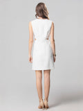 Spring/Summer 2025 New Round-Necked Vest Dress Order Diamond Shell Dress Dress Lend-Lovy Elegant White 68HZ