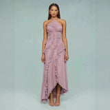 Special For High-End Chiffon Dress Women Lotus Edge Folding Design Thin Long Dress Fast Fashion 68HZ