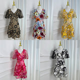 2025 Summer New French Design Heavy Industry Three-Dimensional Flowers Slimming Thin And Hip Delicate Dress Women's Clothing 68HZ