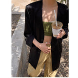 Acetic Acid Collarless Suit Jacket Women Thin Loose And Thin New Fashion Sun Protection Top Woman 68HZ