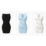 The Version Is Very Good To Wear Solid Color Minimalist Style Dress Women's French Pure-Want Style Bag Hip Dress Ken Bean Short Skirt No 68HZ