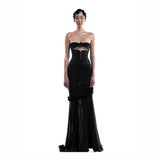 Thai Wind Tradiated Lace Hollow Waist Dress Design Small Fishtail Dress Seaside Holiday Dress Woman 68HZ