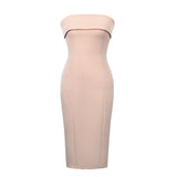 Korean Temperament Elegant Woman Body-Bodying And Hip-A-Word Shoulder-Wielt Dress Women's Banquet French Bag Hip Dress 68HZ