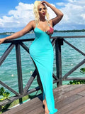 New High-End Women's Sexy Collar With Wrapped Chest Solid Color Hanging Neck Dress Sea Starfish Decorative Dress Dress 68HZ
