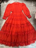 Vintage Dress Dress Autumn Women's Hollow Lace Slimmed Retro Style 68HZ