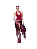 New Strap-On Zipper Vest Hottie Hanging Neck Vest Deep V Sexy Tight Short Top 68HZ