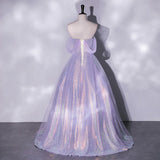Violet Evening Dress Women's 2025 New Shoulder Net Yarn Skinny Annual Party Banquet Host Toasting Bride 68HZ