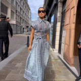 Station 2025 Autumn And Winter New Catwalk Printing Positioning Two Sets Of High-End Shirt Tops With Long Skirts 68HZ