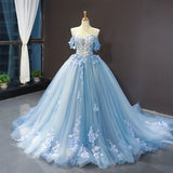 Banquet Evening Dress Female Brating Host Long Punt Skirt Art Exam Bride Wedding Temperament High-End Blue Color Yarn 68HZ