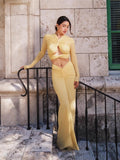Spring New Women's Temperament Sexy Long-Sleeved T Ruth-Envested Dress Dress 68HZ