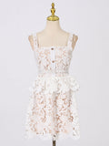 French Sexy Sweet Dress 2025 New Sling Embroidery Design High-Rise Solid Color Dress Woman 68HZ