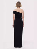 High-End Women's Minimalist Temperament High-End Slanted Shoulder Repair Bag Hip Up Dress French Dress Summer 68HZ