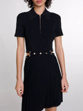Australian Trendy Fashion 100-Fold Short Dress 2025 New Temperament Polo Collar Short Money To Collect Waist Thin Dress Women's Summer 68HZ